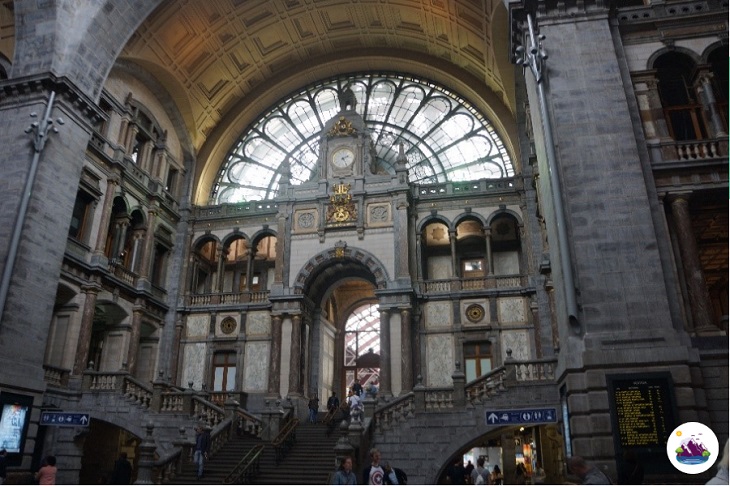 Inside Antwerp Centraal Station photo by Sally